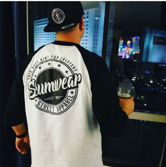 Scumwear Baseball T (White and Black)